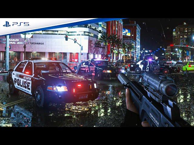 ⁴ᴷ⁶⁰ GTA 6 PS5 Graphics!? Insane Shootout Gameplay + Six Star Escape! Ray Tracing Graphics / GTA V