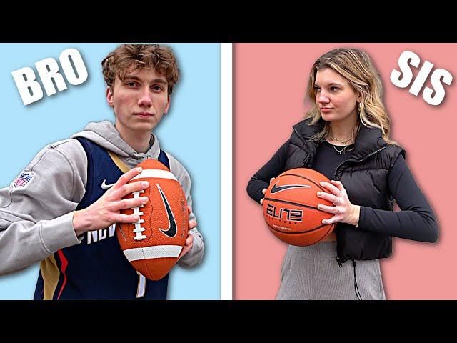 Brother vs Sister Trick Shot Challenge!