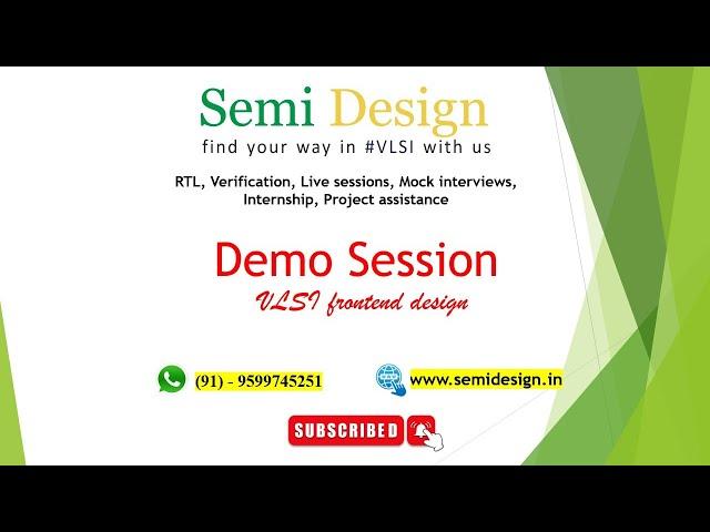 Demo Session #VLSI frontend design & verification