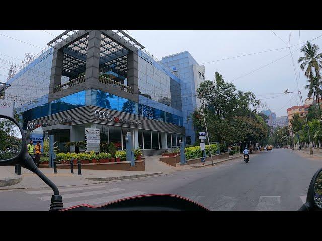 Driving in St Mark's Road to Richmond Circle via UB City, Vittal Malya Road in Bangalore #UBCity