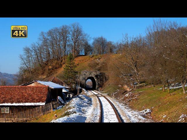 4K CABVIEW Zvornik - Beograd -- Winter ride from prairies to evening city lights