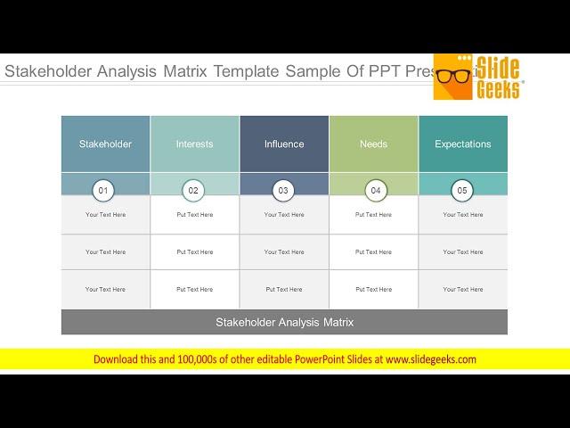 Stakeholder Analysis Matrix Template Sample Of Ppt Presentation