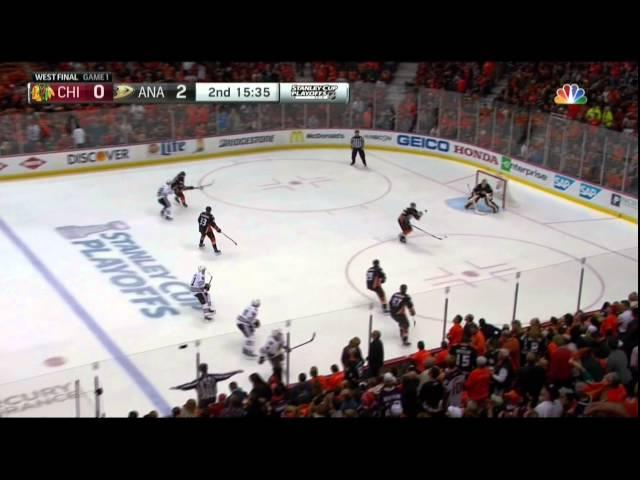 Kyle Palmieri slapshot goal 2-0 Chicago Blackhawks vs Anaheim Ducks May 17 2015 NHL