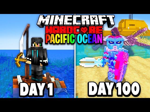 I Survived 100 Days in the Pacific Ocean on Minecraft.. Here's What Happened..