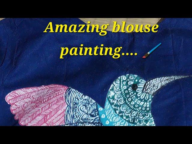 Mandala art// Hummingbird# painting#on blouse//@my passion