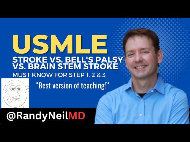 USMLE STEP 1, 2CK, 3: NEUROLOGY -STROKE vs. BELL'S PALSY vs. BRAIN STEM STROKE