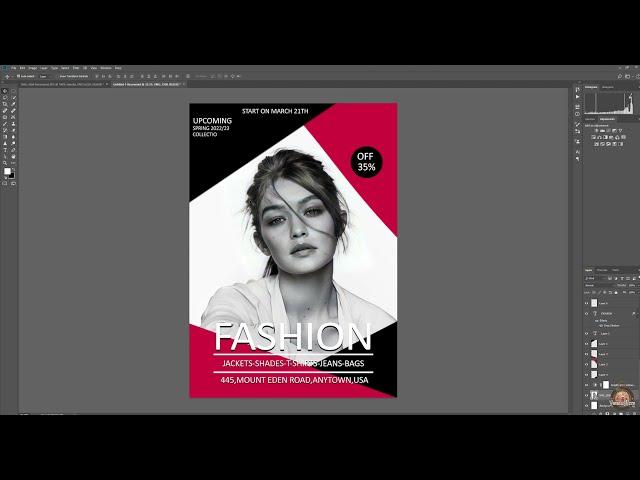 How To Create Design An Attractive Fashion Poster #short | In Photoshop | BY VISUAL ARTS