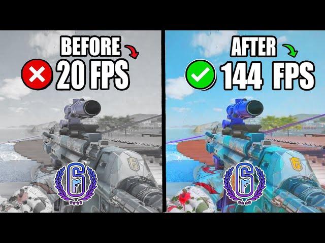 RAINBOW SIX SIEGE: HOW TO FIX FPS DROPS & BOOST FPS ON LOW END PC | LAG FIX(UPDATED 2024)