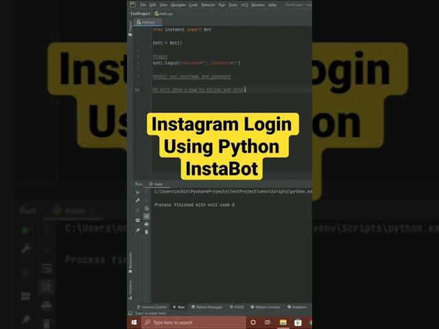 Instagram Login Using Python Instabot