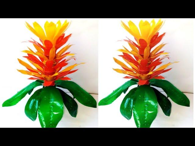 How to Make decoration Flowers with Plastic Bottles | Plastic Water Bottle Craft Ideas