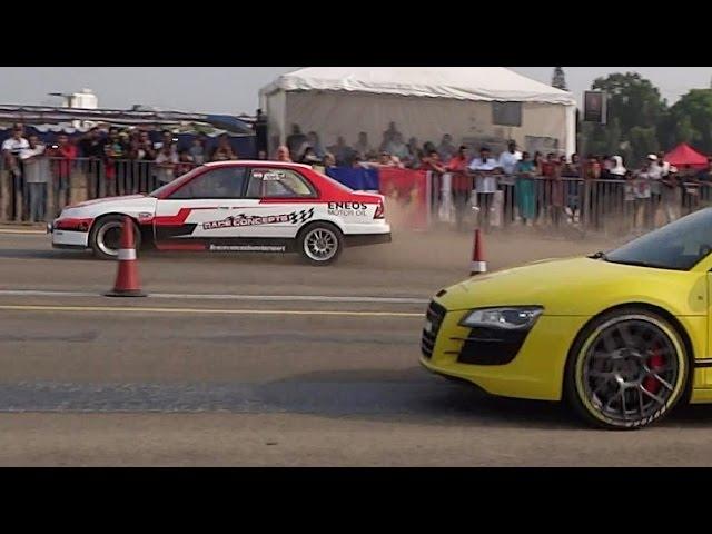 Honda City Vs Audi R8 V10 | Drag Race | Vroom 2016