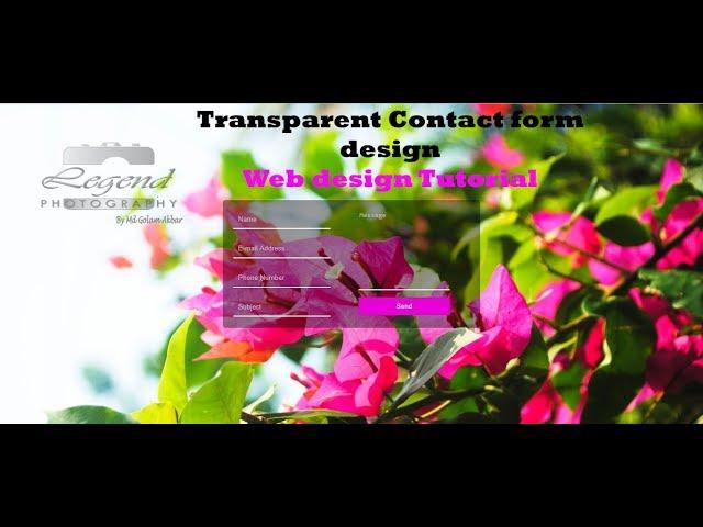 Transparent Contact us form Using HTML and CSS contact form design webdesign tutorial||Coding Room||