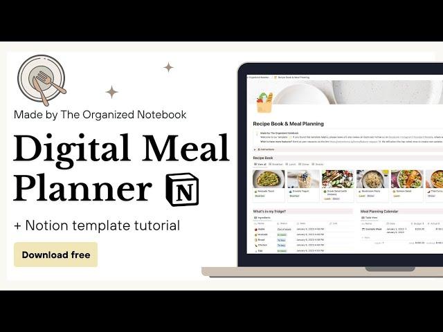 Easy Digital Meal Planning? (+ Free Notion Recipe Book & Meal Planner Template Guide)