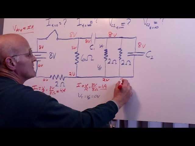 RC Circuit Hard HW Problem - 4 resistors 2 capacitors