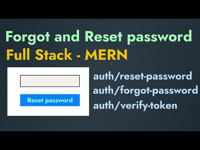 Forgot and Reset Password with React, Node, Express and Mongodb