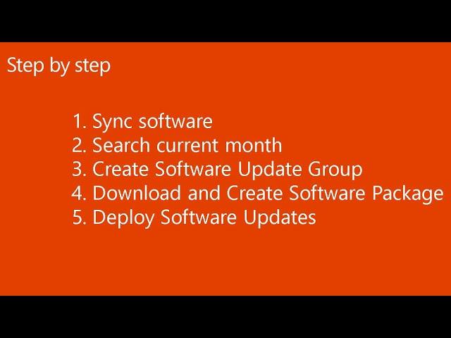 Deploy Microsoft monthly patches in SCCM step by step