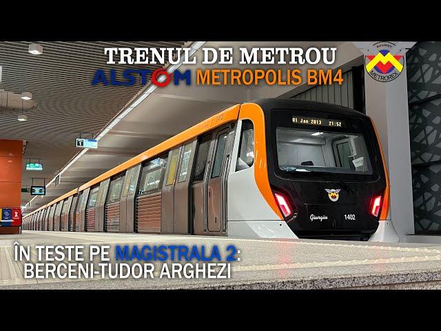  Trenul de metrou Alstom Metropolis BM4 1402-2402 "Giurgiu" efectuând PROBE pe Magistrala 2.