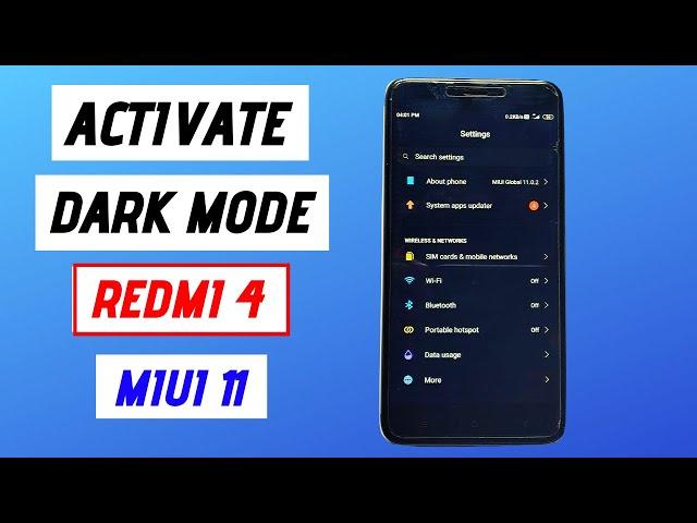 Enable Dark mode in Redmi 4 || Dark mode || MIUI 11