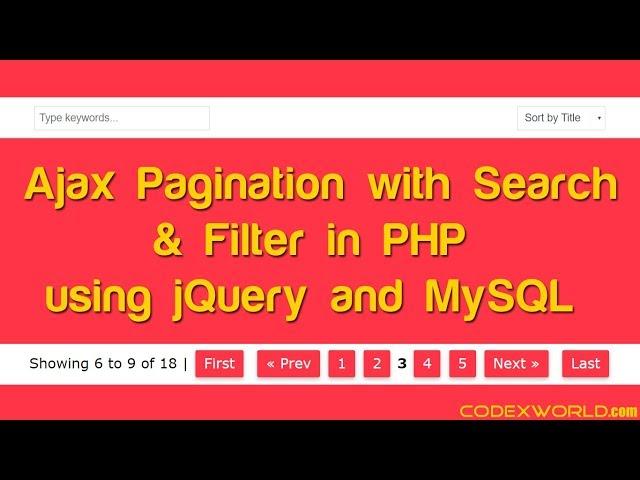 Ajax Pagination with Search and Filter in PHP