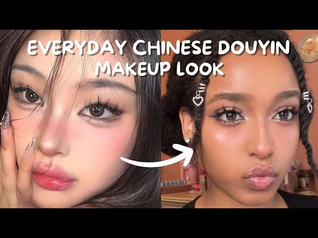 EVERYDAY CHINESE DOUYIN MAKEUP LOOK ON BROWN SKIN!!