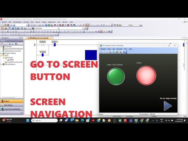 Mitsubishi HMI Screen Design & Navigation Tutorial