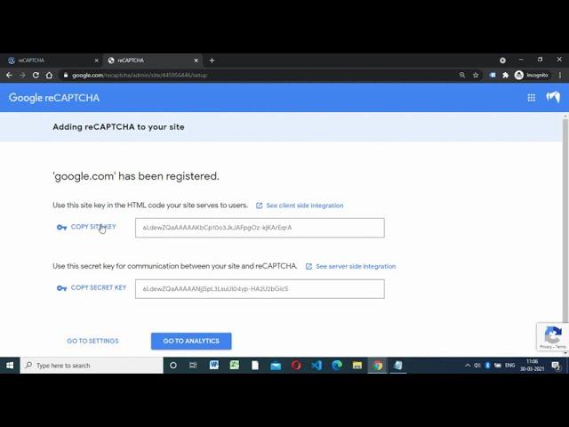 how to get google recaptcha site key