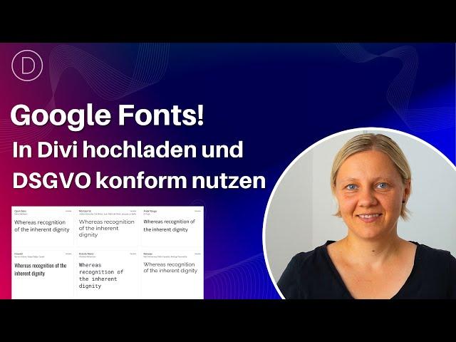 Google Fonts in Divi hochladen und DSGVO konform nutzen 