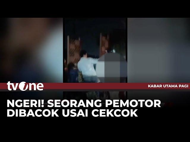 Video Amatir Detik-detik Pengendara Motor Dibacok | Kabar Utama Pagi tvOne