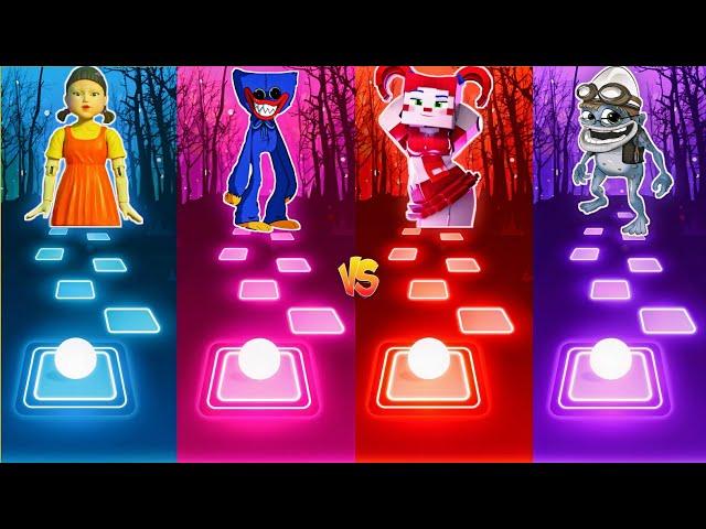 Squid Game - Poppy Playtime - Bonnie and Circus Baby - Crazy Frog | Tiles Hop EDM Rush