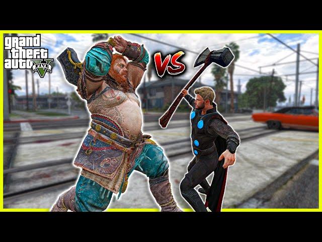 GTA 5 - THOR (GOW) VS THOR (MCU) | EPIC BATTLE!