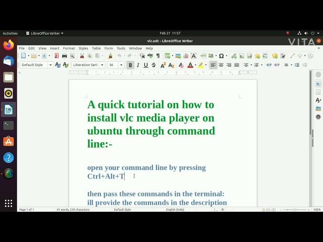 How to install VLC Media player on ubuntu through command line | Quick and Easy tutorial