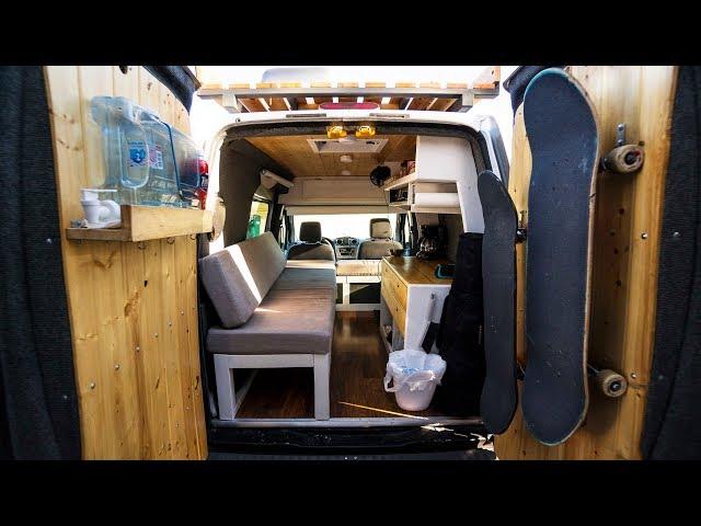 TINY CUSTOM VAN CONVERSION | FULL TOUR!!! (  2010 Ford Transit Connect )