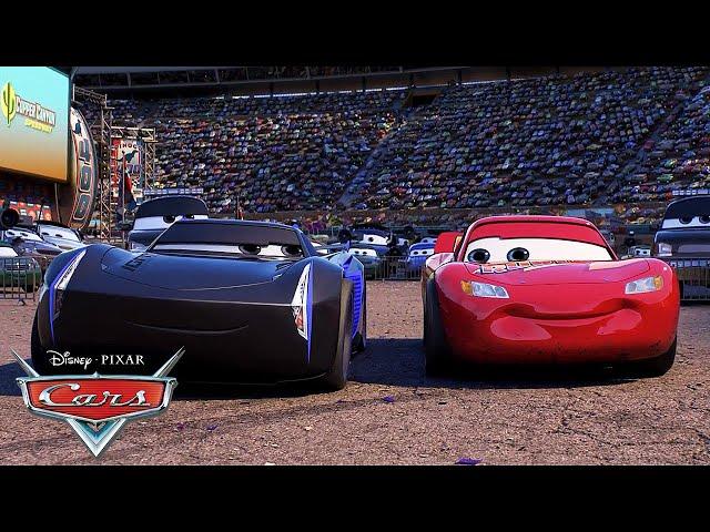 Jackson Storm Meets Lightning McQueen | 'Meet or Beat' Scene | Pixar Cars