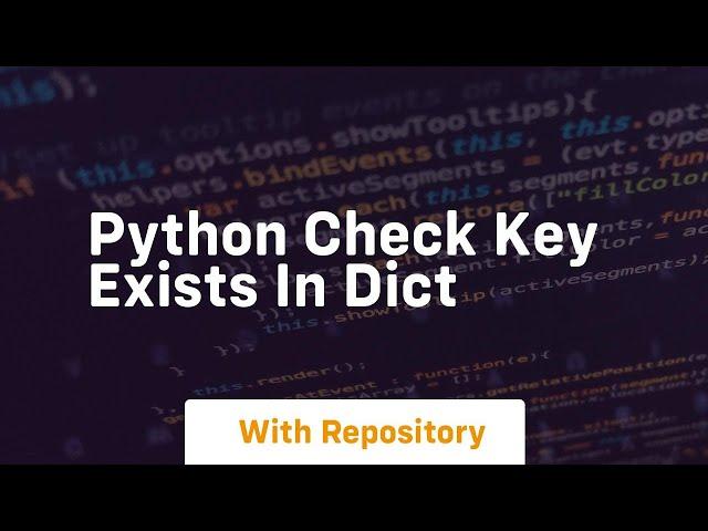 python check key exists in dict