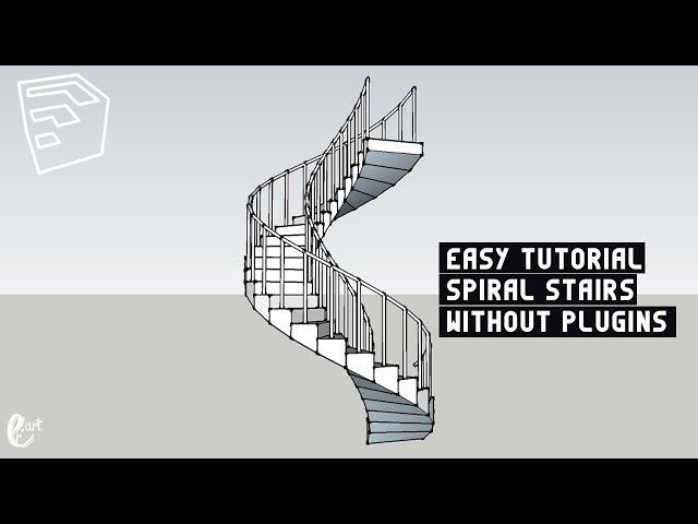 [ EASY ] Create spiral stair with sketchup without plugin - Tutorial SketchUp