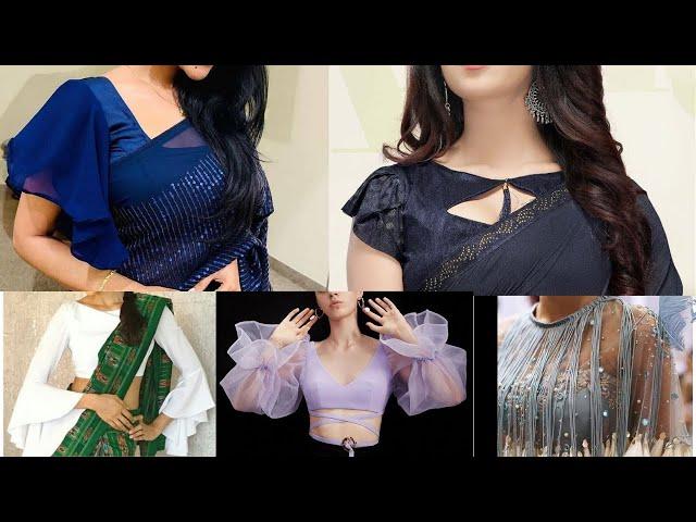 Beautiful and trendy Blouse front designs for different  types of saree |