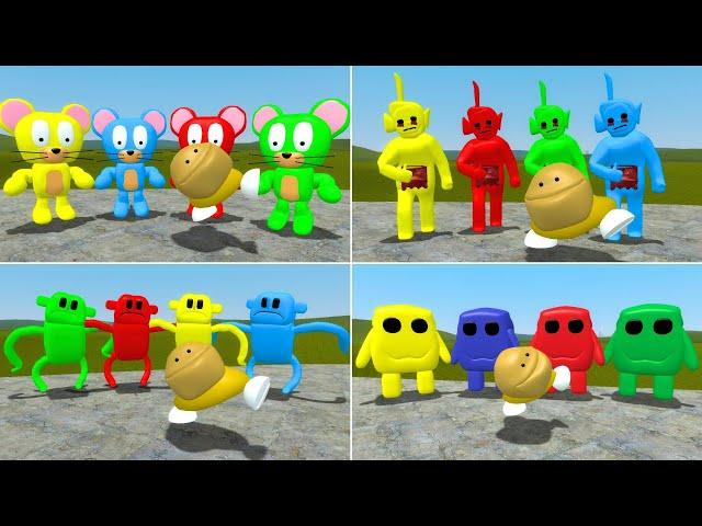 COLORFUL 3D MEMES NEXTBOTS (YELLOW,BLUE,RED,GREEN) IN Garry's Mod