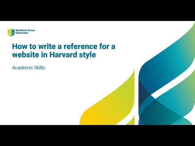 How to write a reference for a website using Harvard referencing style