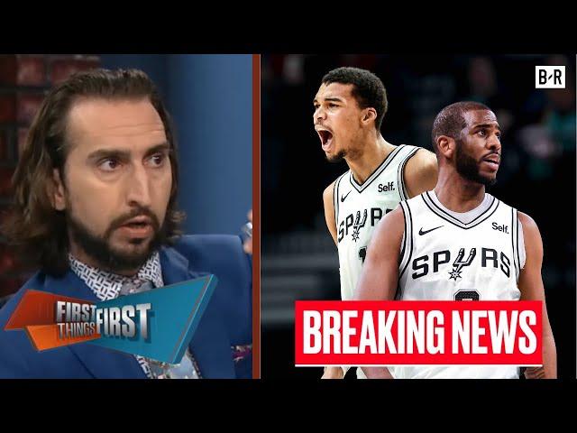 FIRST THINGS FIRST | "Wemby finally having a real point guard" - Nick on Chris Paul signs with Spurs