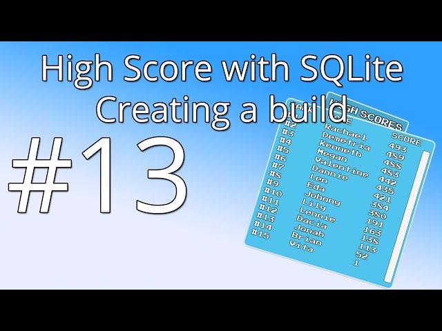 13. Unity tutorial: High score with SQLite - Creating a build