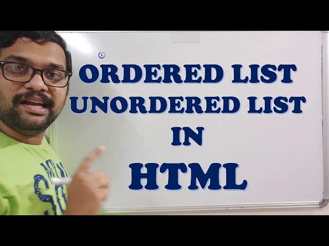 ORDERED AND UN-ORDERED LIST TAGS - HTML