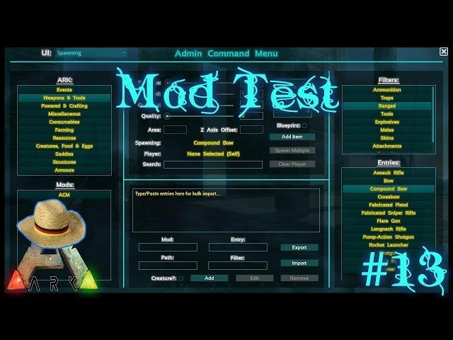 ARK: Mod Test #Admin Command Menu(ACM) V2.2 - Mod [Deutsch/HD]