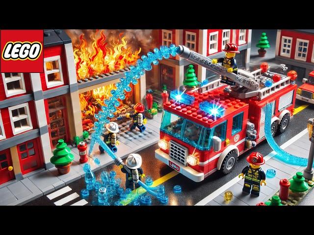 LEGO City Fire Truck Saves the Building  Lego Auto Tech