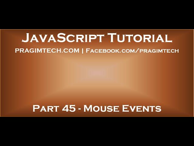 JavaScript mouse events