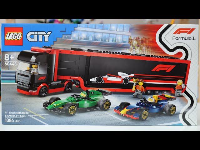 LEGO City 60445 F1® Truck with RB20 & AMR24 F1® Cars - LEGO Speed Build Review