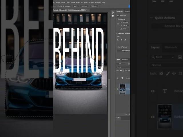 ⭐ Place Text Behind Anything In Photoshop!