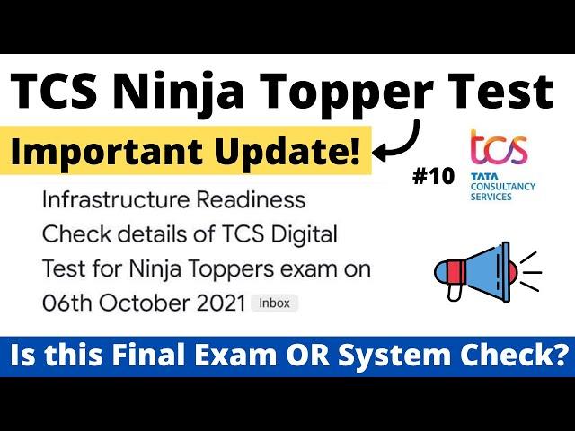 TCS Ninja Topper Test IRC Check Mail | Is this Final Exam or System Check PART-10 TCS Digital