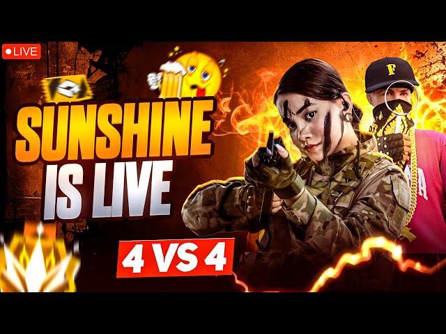 FREE FIRE LIVE WITH SUNSHINE AND 1 VS 4 GUILD TEST #classyff #fflive #nonstopgaming #girlgamer