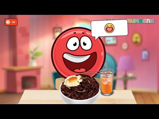 Red Ball 4 Mukbang Animation ASMR Eat Korean Noodles • MUKBANG ASMR Ep 1