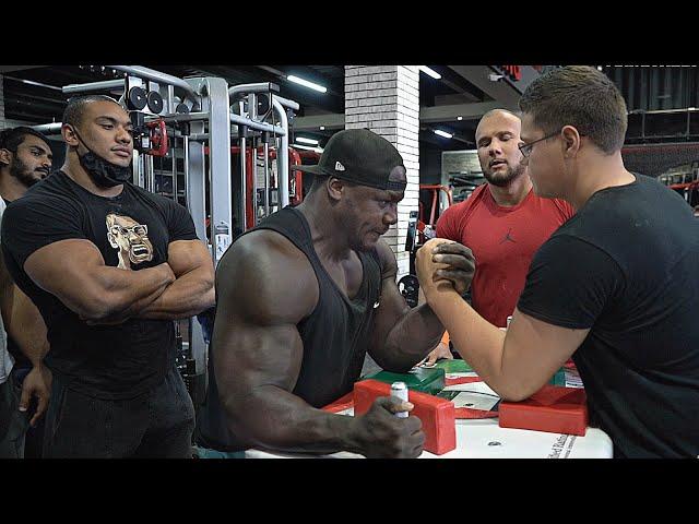 SCHOOLBOY VS Whole Gym in Dubai | Arm Wrestling